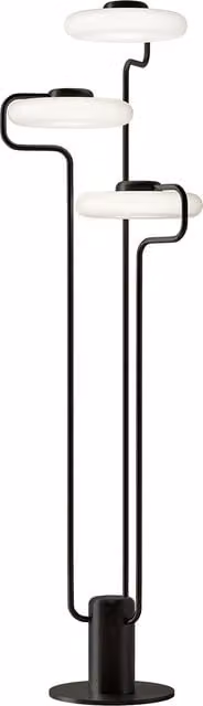 Lampada da terra LED KDLN Tratto, dimmabile, luce bianca calda, disponibile in nero o bianco