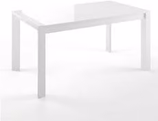 Tavolo allungabile New Milano moderno in vetro bianco opaco L/P: 160-240 x 90 cm
