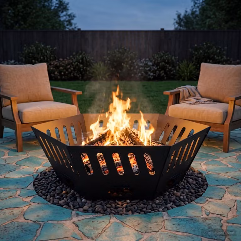 Focolare da esterno vidaXL in acciaio nero, L 80 cm x P 80 cm x H 28 cm