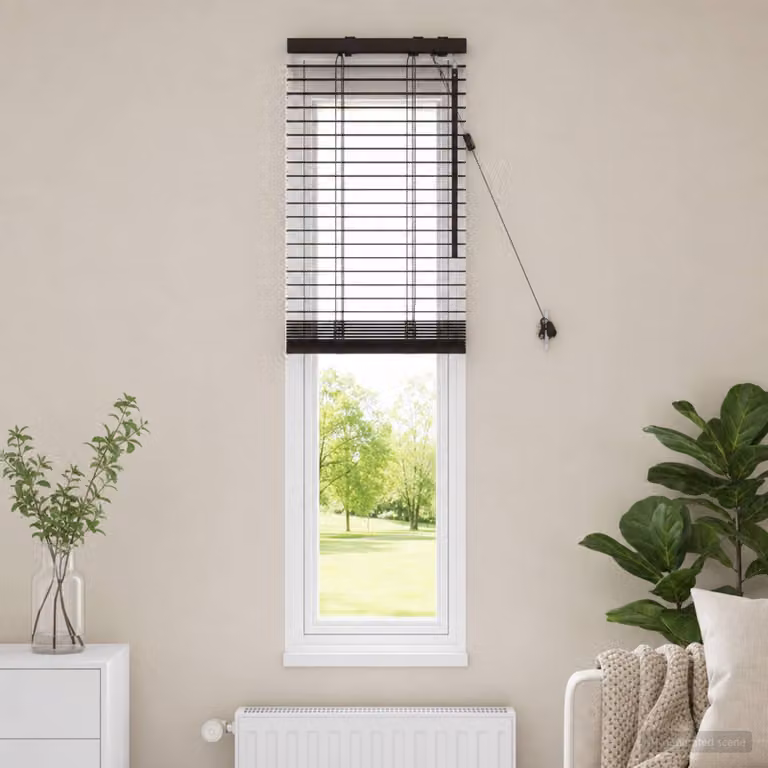 vidaXL Tenda Veneziana Marrone Scuro L: 50 cm, H: 130 cm, Larghezza delle lamelle: 35 mm