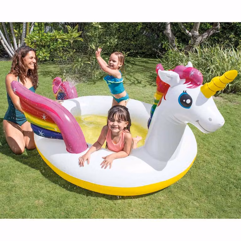 Intex Centro Giochi Gonfiabile Unicorno Multicolore con Spruzzo per Bambini