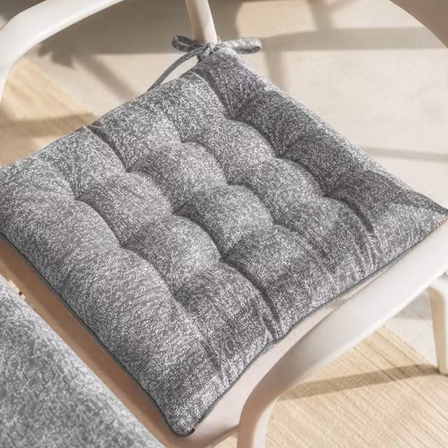 Cuscino per sedia quadrato in poliestere grigio L/P: 40 x 40 cm