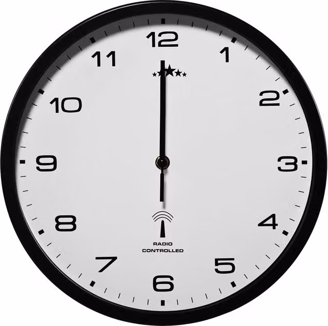 Orologio da parete analogico radio controllato Monzana bianco e nero Ø 31 cm