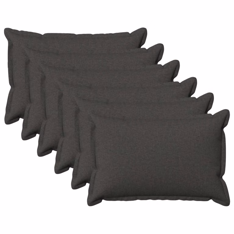 Set di 6 federe vidaXL HOUTEN grigio scuro in poliestere, L 50 x P 80 cm