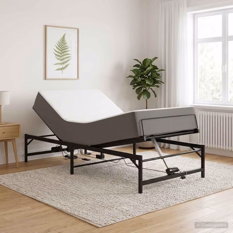 vidaXL Letto Elettrico Motorizzato in Metallo Nero L/P/H: 100 x 200 x 49 cm