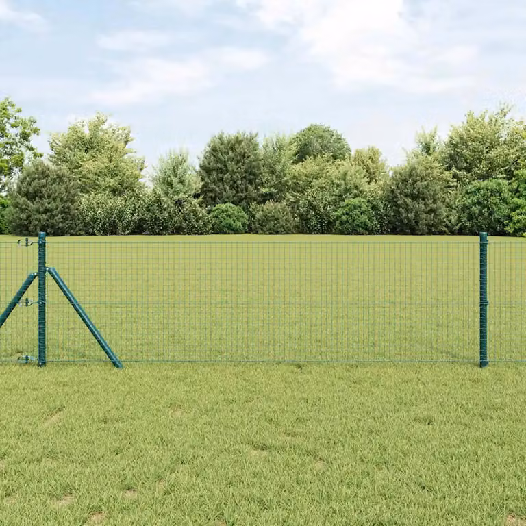 Recinzione a rete saldata vidaXL in acciaio e PVC verde da fissare a terra, L: 100 cm, H: 50 cm