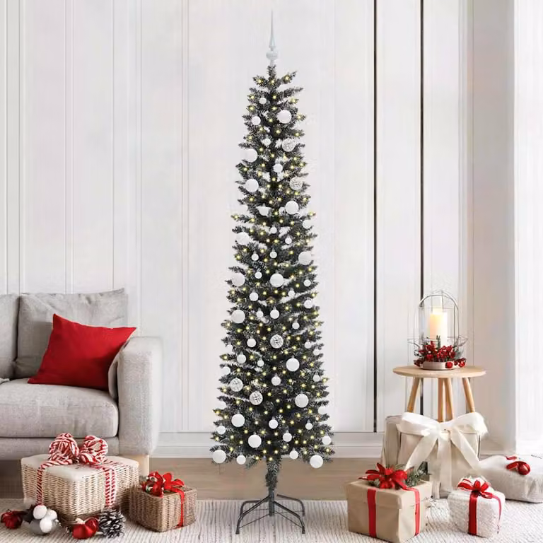 Albero di Natale artificiale verde vidaXL con 300 LED luce bianca calda, Altezza: 210 cm