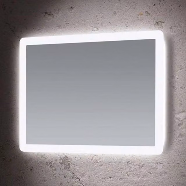 Specchio da parete rettangolare con retroilluminazione a LED Feridras, L: 80 cm, H: 60 cm