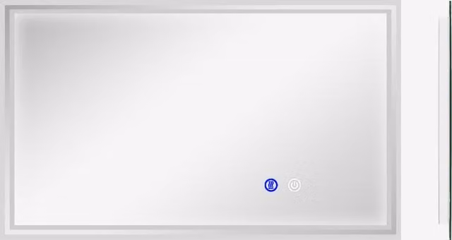 Specchio da bagno rettangolare kleankin con illuminazione LED e touch switch, da appendere alla parete in orizzontale o verticale, L: 100 cm, H: 60 cm, P: 4 cm, Trasparente