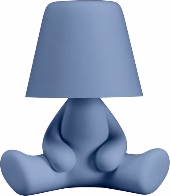 Qeeboo Sweet Brothers Joe Lampada da tavolo ricaricabile LED con controllo touch in blu