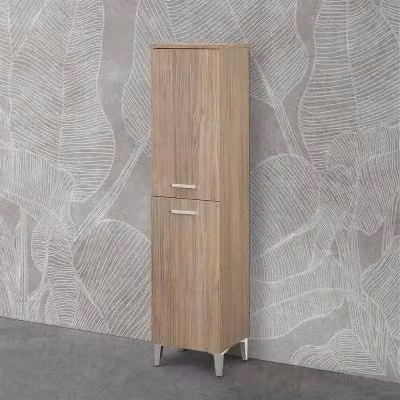 Colonna bagno a terra Martha con due ante in rovere tropea marrone H: 154 cm