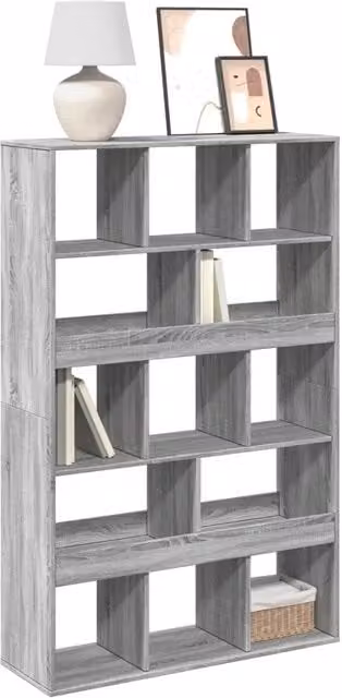 Libreria a scaffali Design Mania Grigio Sonoma in MDF per soggiorno L: 100 cm, P: 33 cm, H: 156,5 cm