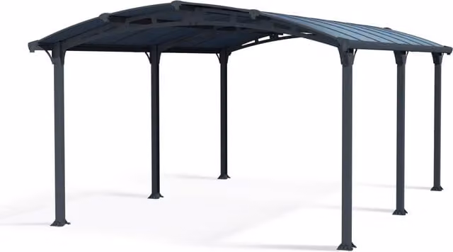 Carport in alluminio Palram Canopia Arcadia grigio con tetto in policarbonato L: 5 m, P: 3,6 m