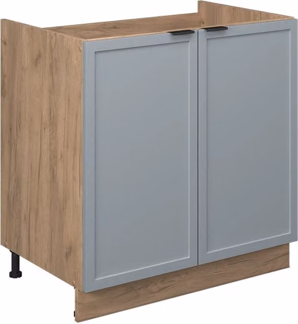 Mobile lavello cucina Fame-Line Vicco Blu-grigio chiaro e Rovere dorato L: 80 cm