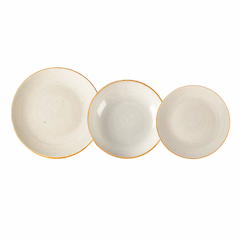 Servizio di piatti Alamos di GUSTO CASA in stoneware, 18 pezzi, colore beige