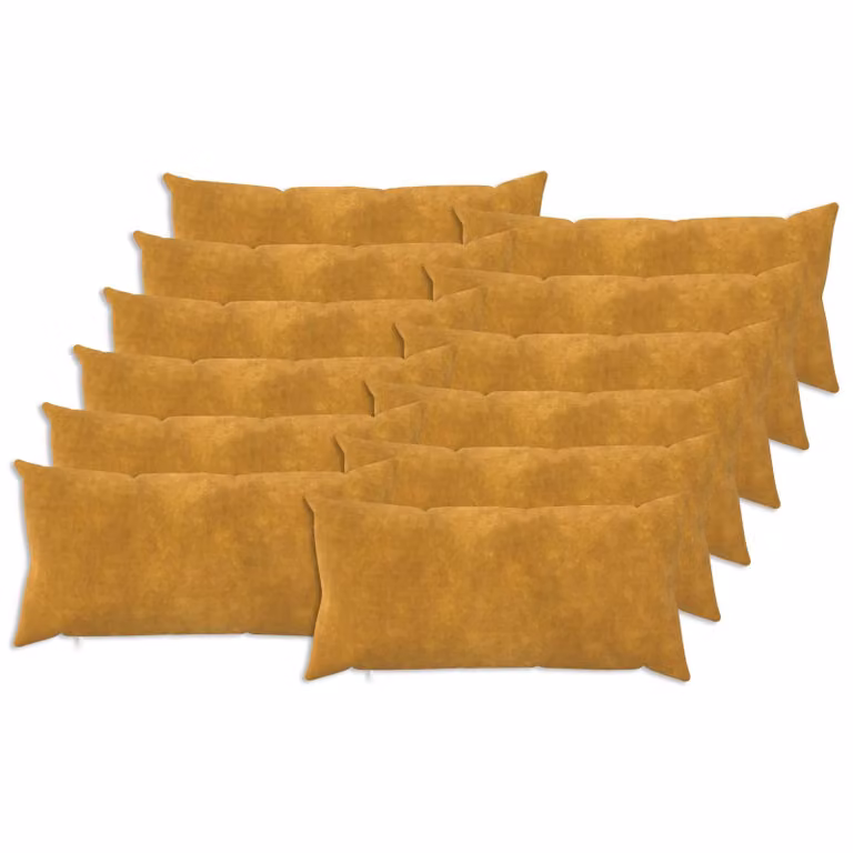 Set di 12 cuscini vidaXL HEERLEN in microfibra gialla con fodera rimovibile e lavabile, L/P/H: 40 x 40 x 24 cm