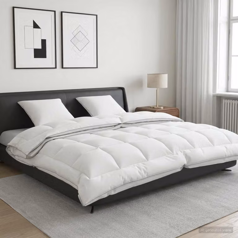 Set di piumone e cuscini 3 pz vidaXL 4 stagioni in microfibra e lana bianca L 240 x P 220 cm