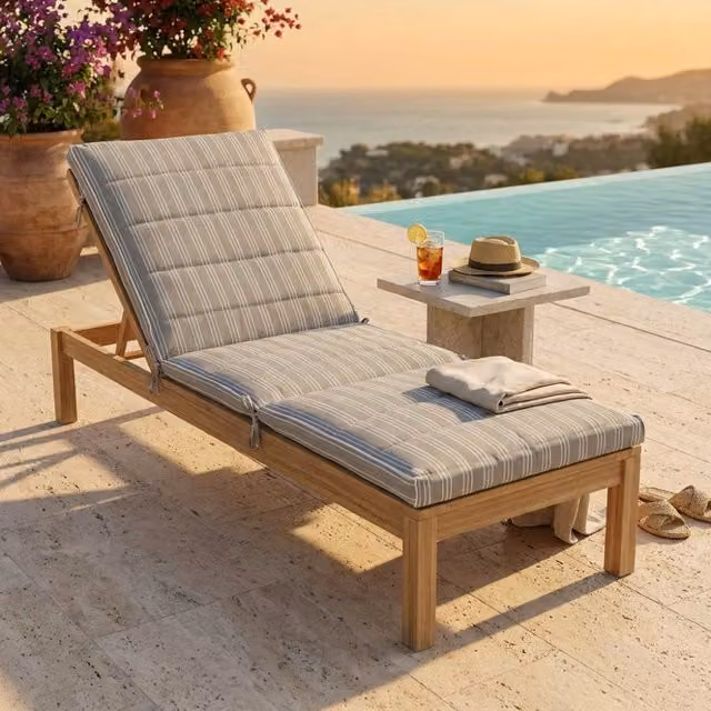 Cuscino King Lettino Righe di Cosma, Colore Beige, Forma Rettangolare