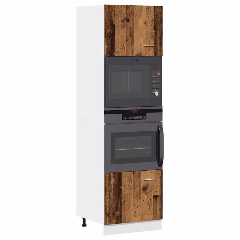 Mobile per microonde vidaXL Lyon in legno marrone L: 60 cm, P: 57 cm, H: 207 cm