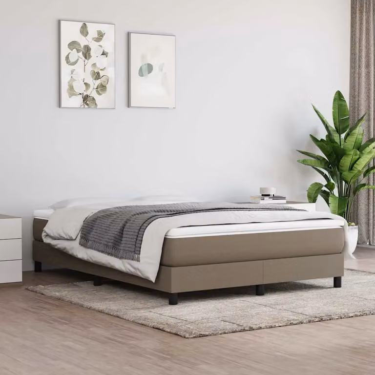 vidaXL Materasso a Molle Insacchettate con Rigidità Media in Tessuto, Grigio Tortora, L 140 x P 190 x H 20 cm