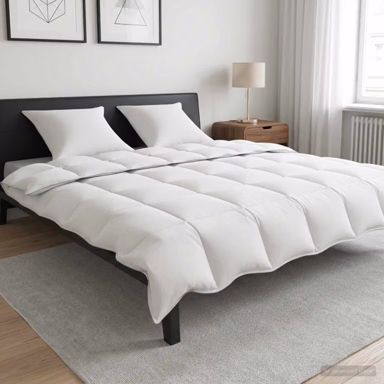 Piumone bianco vidaXL in fibra di bambù traspirante L 220 x P 260 cm