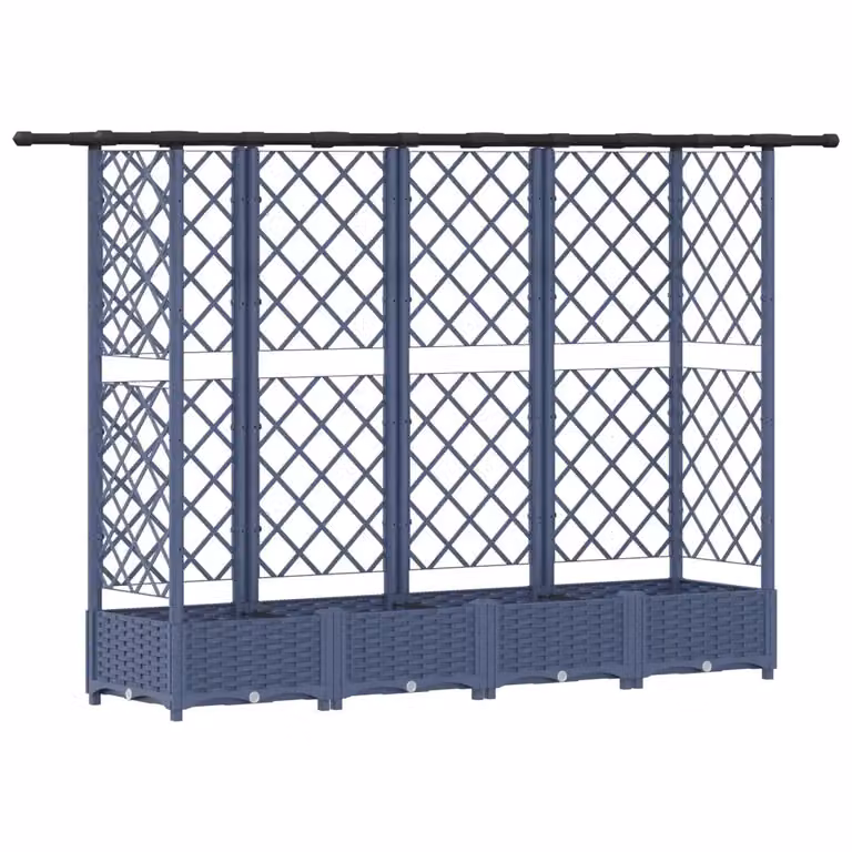 Letto rialzato con griglia e tetto vidaXL grigio L: 202,5 cm, P: 40 cm, H: 121 cm
