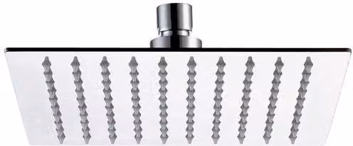Soffione doccia ultra piatto quadrato Remer in acciaio inox cromato argento L: 25 cm x P: 25 cm