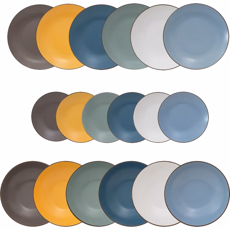 Servizio di piatti Juanita GUSTO CASA in stoneware multicolor, 18 pezzi