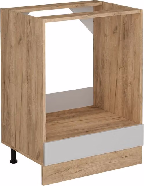 Mobile per forno da incasso Vicco R-Line Bianco rustico e Rovere dorato L: 60 cm