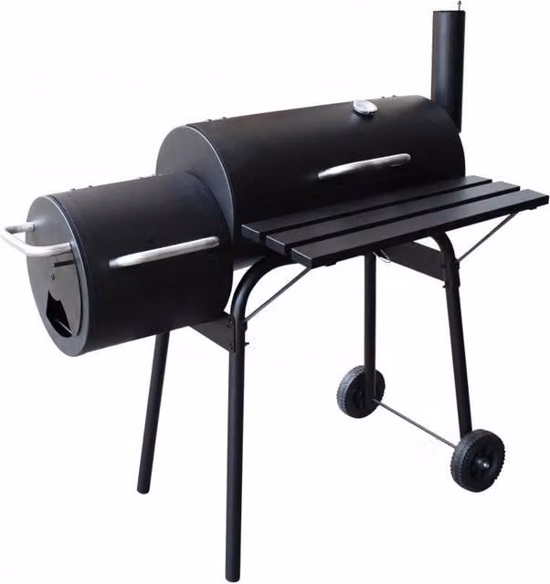 Barbecue a carbonella GIORDANOSHOP in acciaio nero L: 110 cm, P: 64 cm, H: 113,5 cm