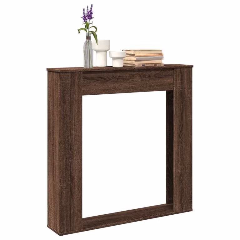 Cornice per Camino vidaXL in Rovere Marrone, Design Moderno e Rettangolare, L: 100 cm, P: 20 cm, H: 100 cm