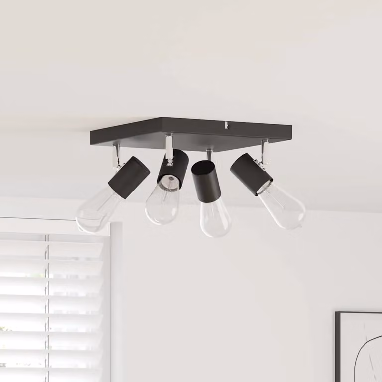 vidaXL Faretto da soffitto regolabile in metallo Nero L/P/H: 26 x 26 x 11,5 cm