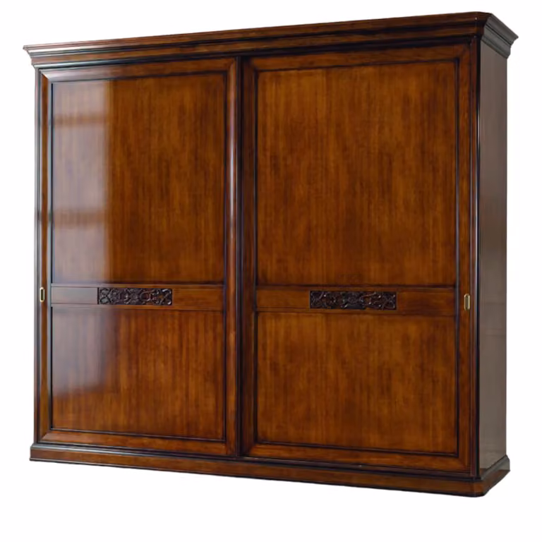 Armadio con 2 porte scorrevoli in stile arte povera Mobili 2G in legno marrone L: 290 cm, P: 67 cm, H: 247 cm
