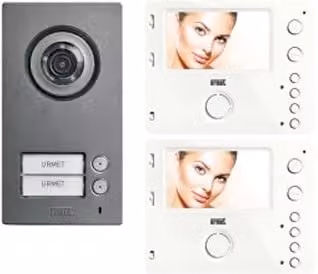 Kit Videocitofono Bifamiliare Urmet Miro Mikra 2 Fili Colore Grigio