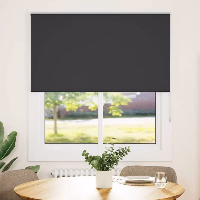 Tenda a Rullo Oscurante vidaXL in Poliestere, Colore Antracite/Nero, L: 125 cm, H: 130 cm