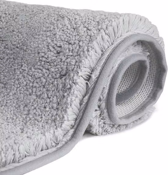 Matrice antiscivolo in microfibra ad alta densità FCSDETAIL per doccia e bagno, lavabile in macchina, grigio chiaro, L: 50 cm, P: 80 cm