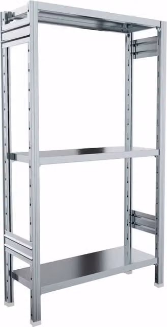 Scaffale metallico da magazzino Castellani Shop, colore argento, L: 100 cm, P: 80 cm, H: 150 cm