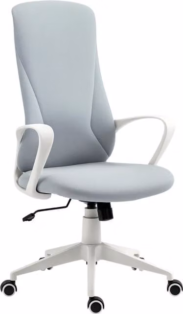 Sedia da ufficio ergonomica Aosom grigia con altezza regolabile e funzione di inclinazione, L: 62 cm, P: 56 cm, H: 110-119.5 cm