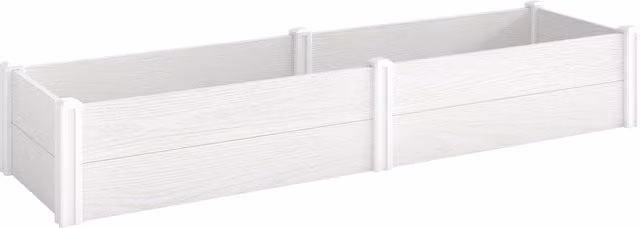 Aiuola rialzata smontabile Outsunny in plastica bianca L/P/H: 197 x 54 x 33 cm