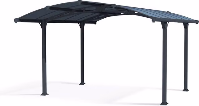 Carport Arcadia Palram in alluminio e policarbonato grigio L: 4.4 m x P: 3.6 m