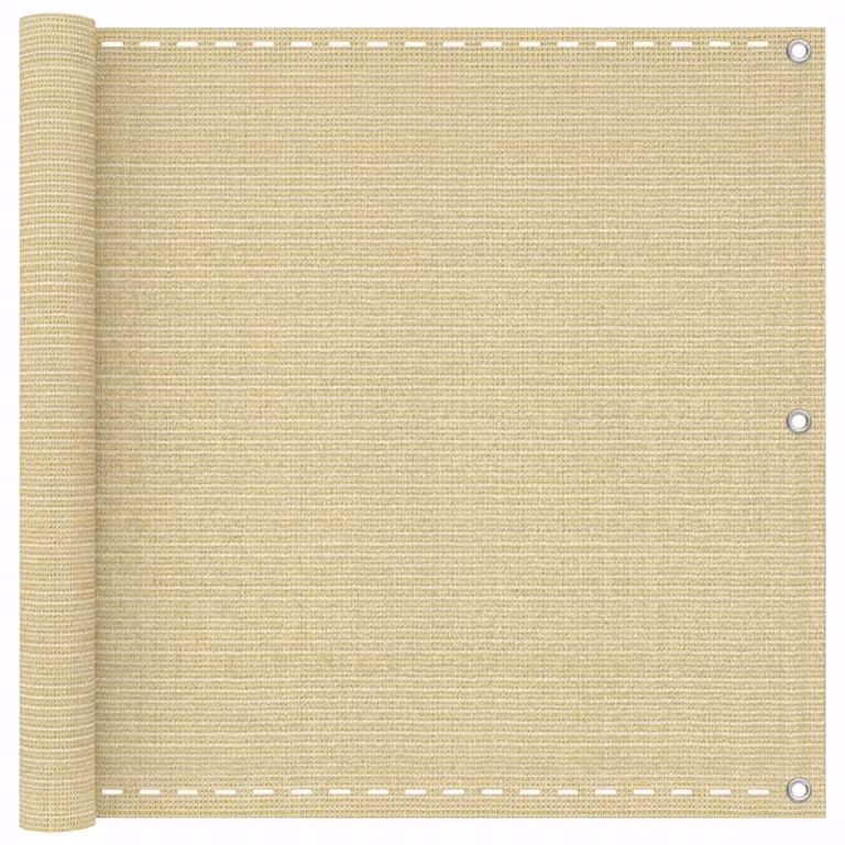Schermo da balcone rettangolare vidaXL beige in HDPE e alluminio L: 1200 cm, H: 90 cm