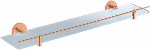 Mensola doccia a parete COLORADO con saliscendi in ottone oro rosa spazzolato Rav Slezak, L: 60 cm