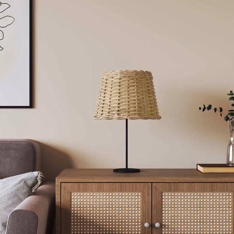 Paralume boho in rattan e metallo vidaXL colore marrone beige Ø 30 cm x H 20 cm per lampada E27