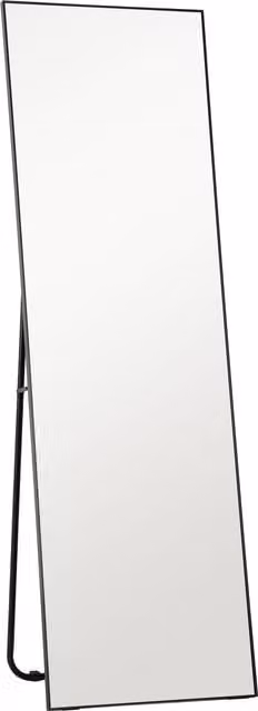 Specchio da terra moderno a figura intera HOMCOM, design autoportante o da parete, L: 50 cm, H: 160 cm, Nero