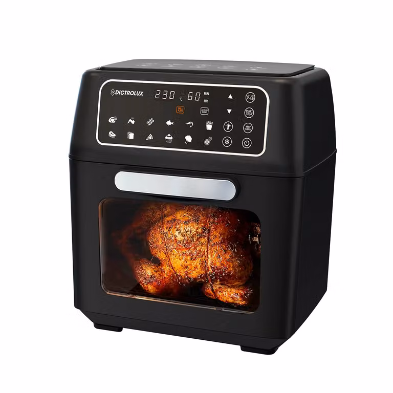 Dictrolux Supreme Fry Forno e Friggitrice ad Aria Multifunzione da 2400 Watt, Nero