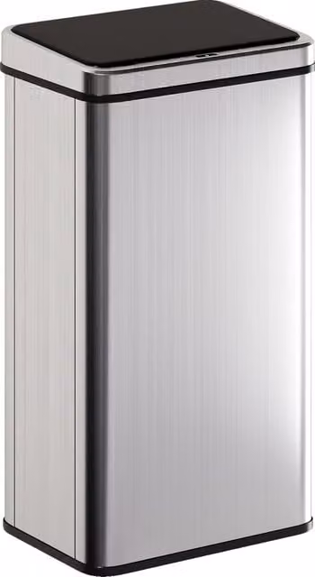 Pattumiera automatica con sensore HOMCOM da 50L in acciaio inossidabile argento con coperchio soft close e protezione impronte digitali
