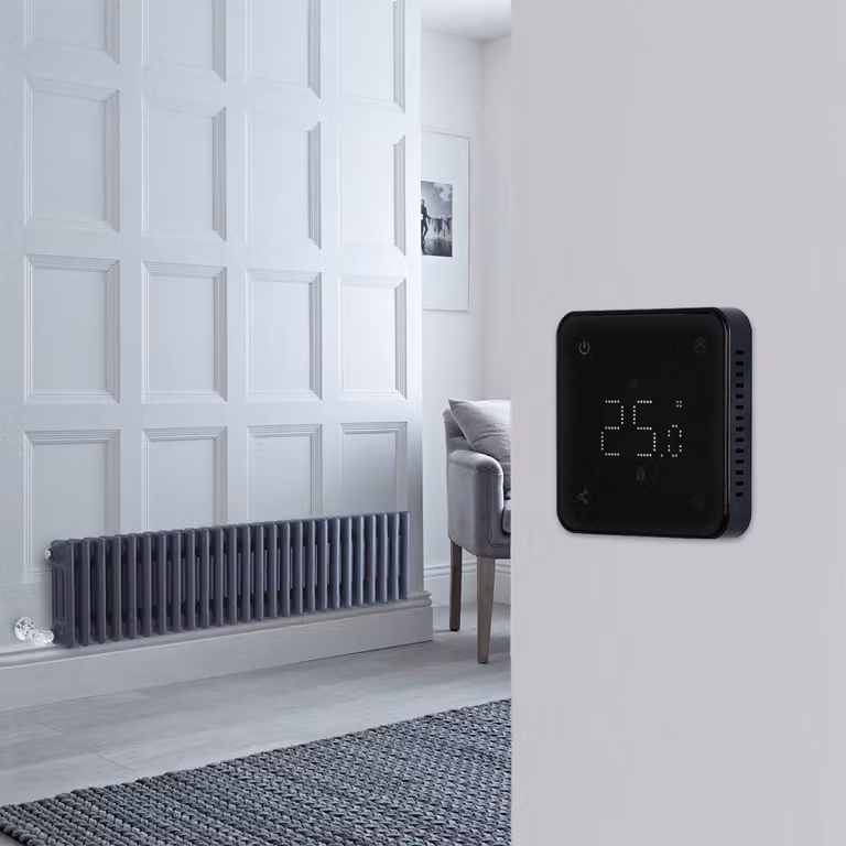 Radiatore Elettrico Regent Antracite a 3 Colonne Orizzontale con Termostato Wi-Fi L: 119 cm, H: 30 cm