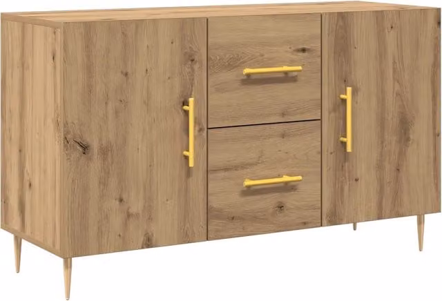 Credenza Buffet in Legno Rovere Marrone Design Moderno L/P/H: 100 x 36 x 60 cm