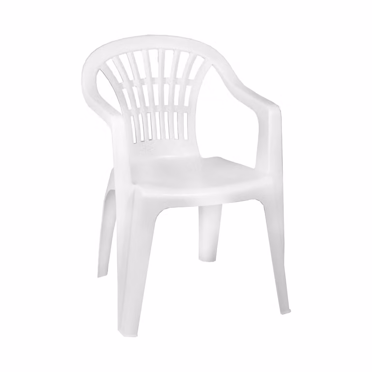 Sedia da giardino Progarden Lyra Linea Classic Bianca con braccioli e impilabile H 80 x L 56 x P 54 cm