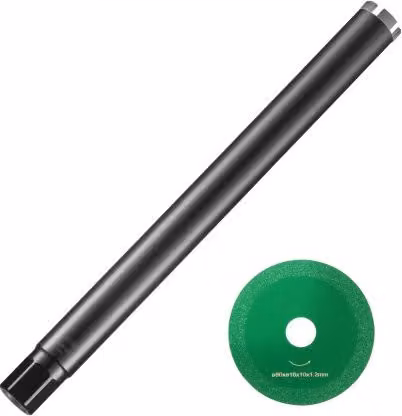 Punta da carotaggio diamantata VEVOR per calcestruzzo a umido, colore nero, Diametro: 5,08 cm, Profondità di foratura: 35,6 cm